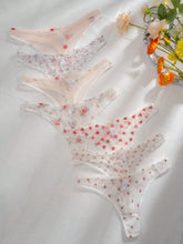 7pack Floral Print Mesh Thong shein